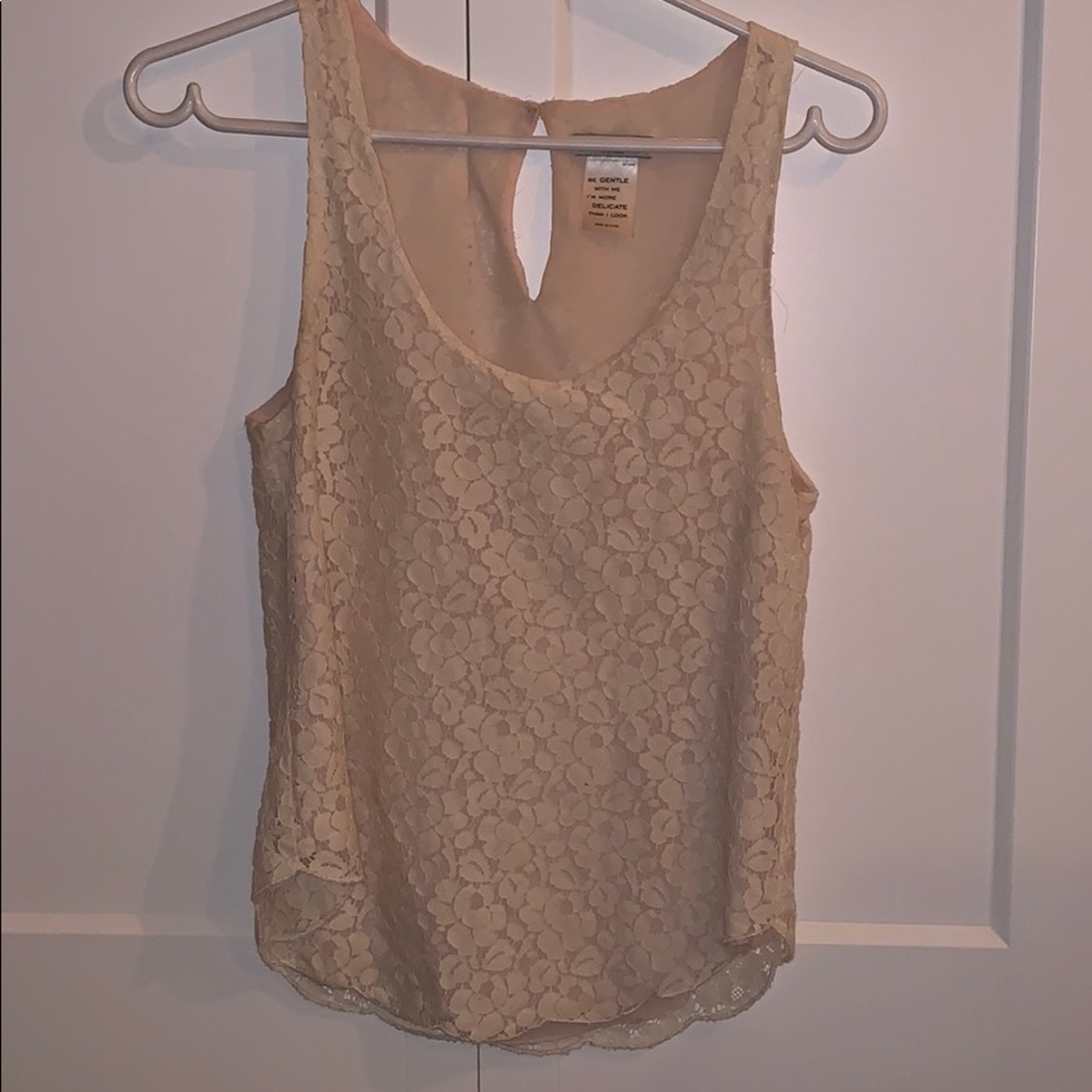Aritzia lace blouse xxs light nude/pink